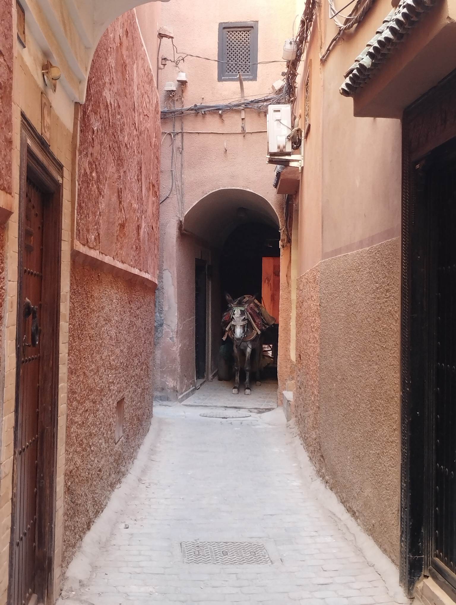 A narrow lane in the Marrakech medina